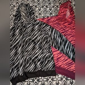 2 Pair 2X Matching Hoodies Black/Grey & Coral/Fushia
